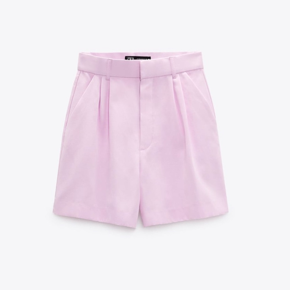 NEW w/o tags💖 ZARA M Pink Linen shorts (matching vest sold separate)